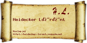 Heidecker Lóránt névjegykártya