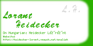 lorant heidecker business card
